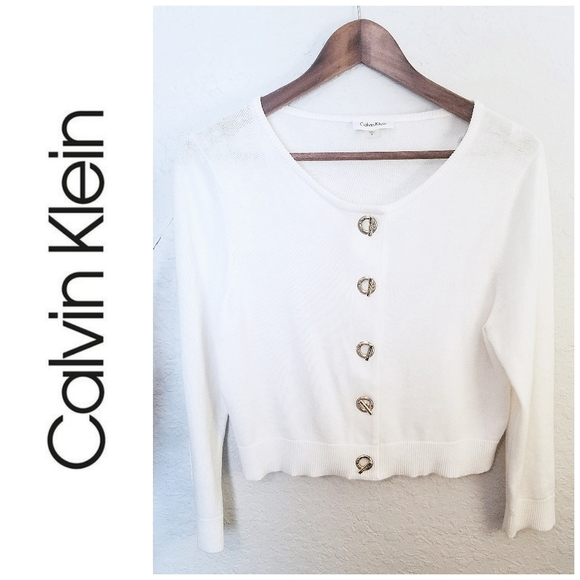 Calvin Klein Sweaters - Cropped Cardigan Sweater | Calvin Klein | Med.